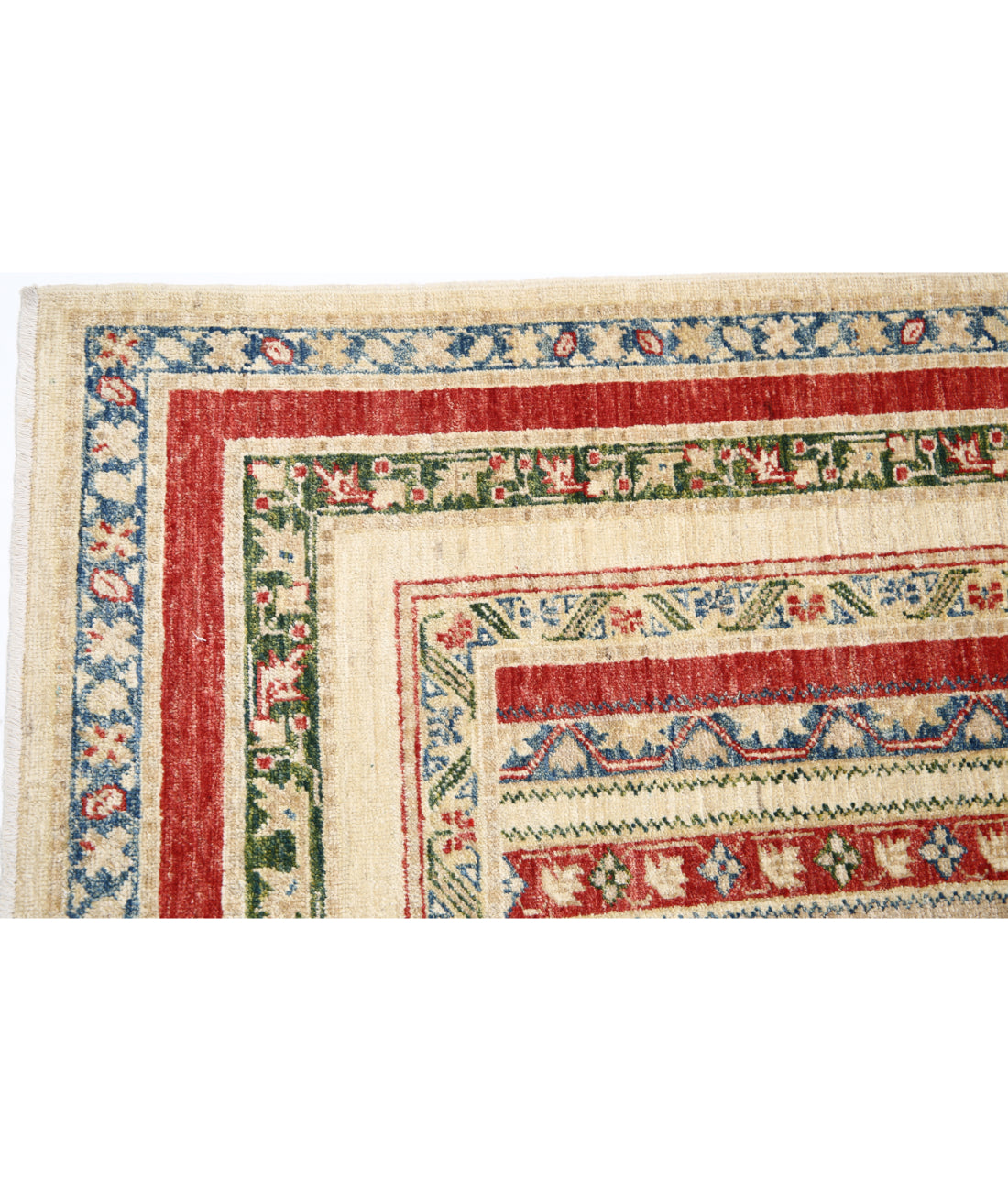 Hand Knotted Shaal Wool Rug - 4'10'' x 6'6'' 4'10'' x 6'6'' (145 X 195) / Ivory / Multi