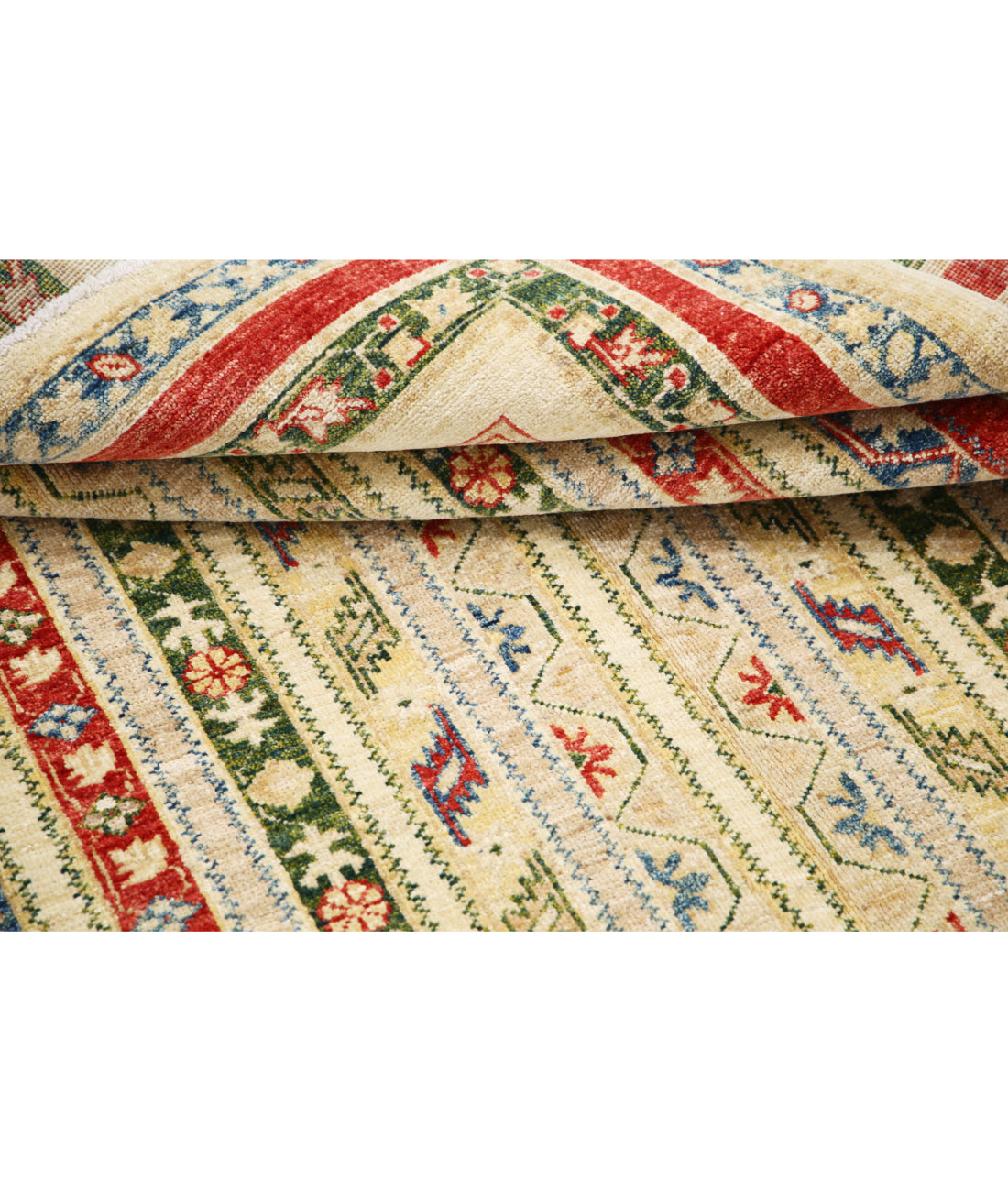 Hand Knotted Shaal Wool Rug - 4'10'' x 6'6'' 4'10'' x 6'6'' (145 X 195) / Ivory / Multi