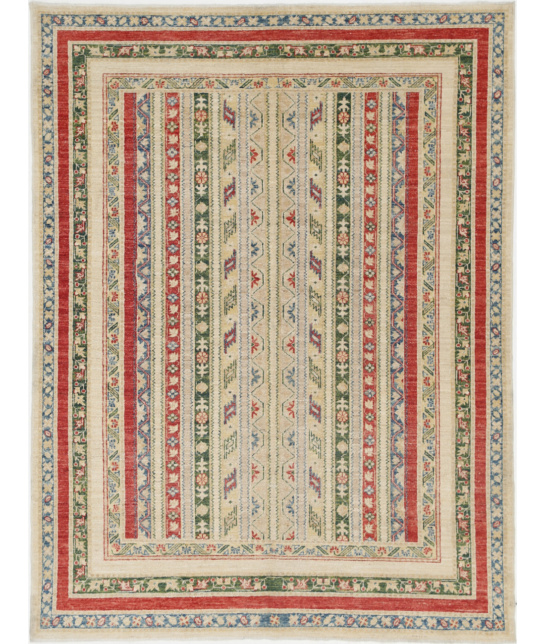 Hand Knotted Shaal Wool Rug - 4'10'' x 6'6''