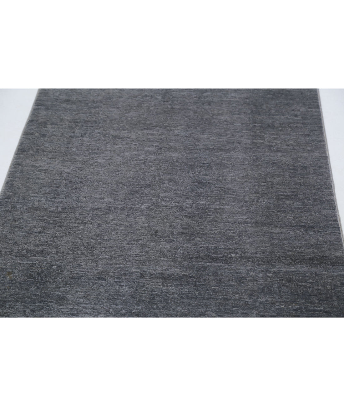 Hand Knotted Overdye Wool Rug - 3'1'' x 10'6'' 3'1'' x 10'6'' (93 X 315) / Grey / Grey