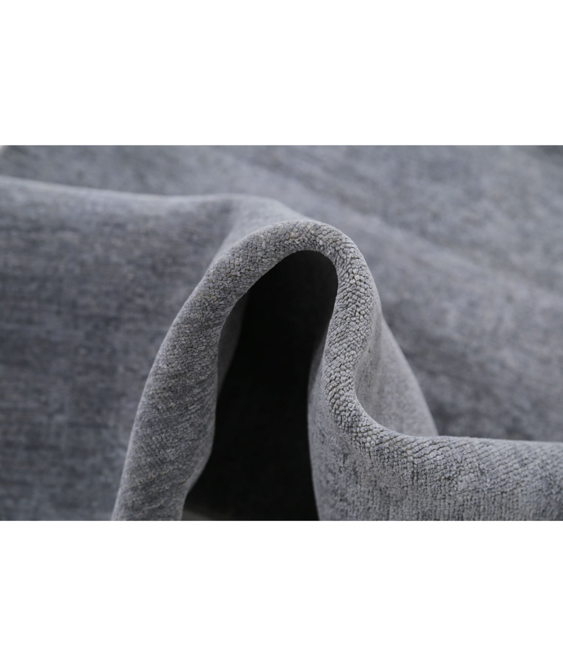 Hand Knotted Overdye Wool Rug - 3'1'' x 10'6'' 3'1'' x 10'6'' (93 X 315) / Grey / Grey