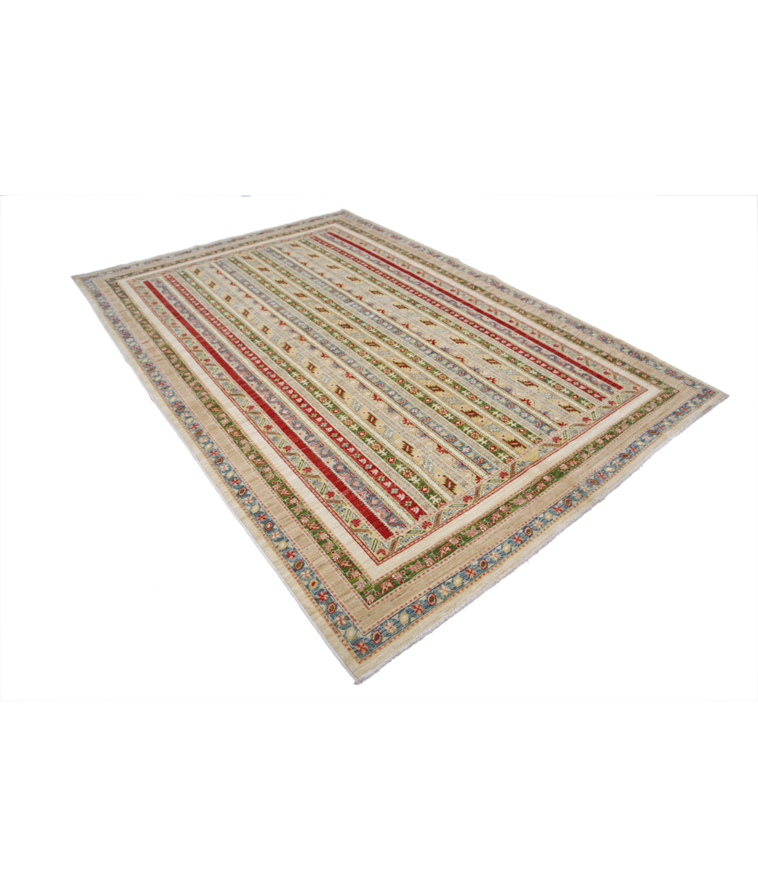 Hand Knotted Shaal Wool Rug - 6'9'' x 9'9'' 6'9'' x 9'9'' (203 X 293) / Multi / Multi