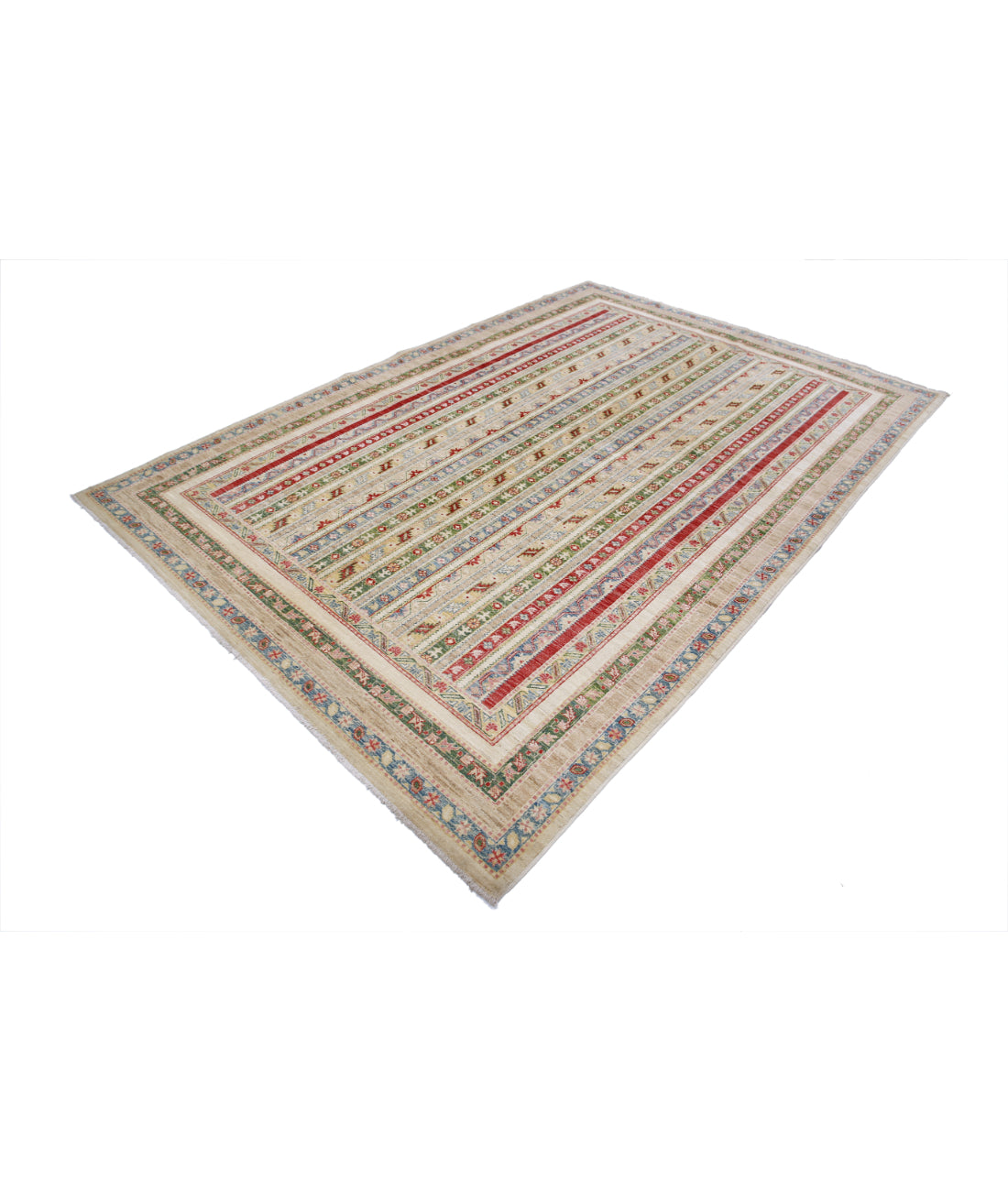 Hand Knotted Shaal Wool Rug - 6'9'' x 9'9'' 6'9'' x 9'9'' (203 X 293) / Multi / Multi
