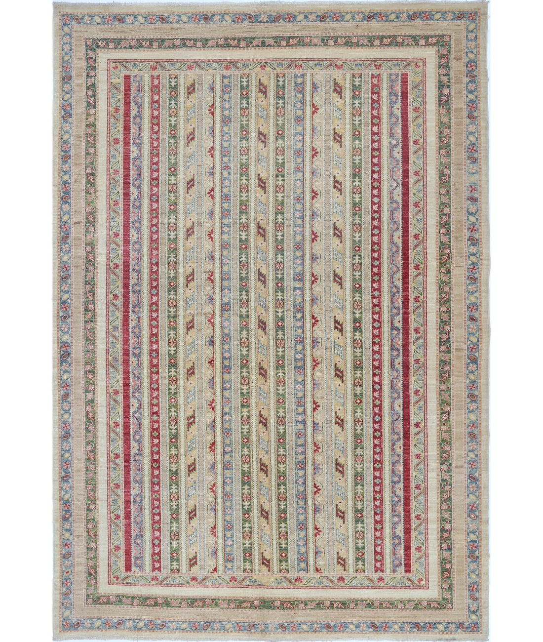 Hand Knotted Shaal Wool Rug - 6'9'' x 9'9''