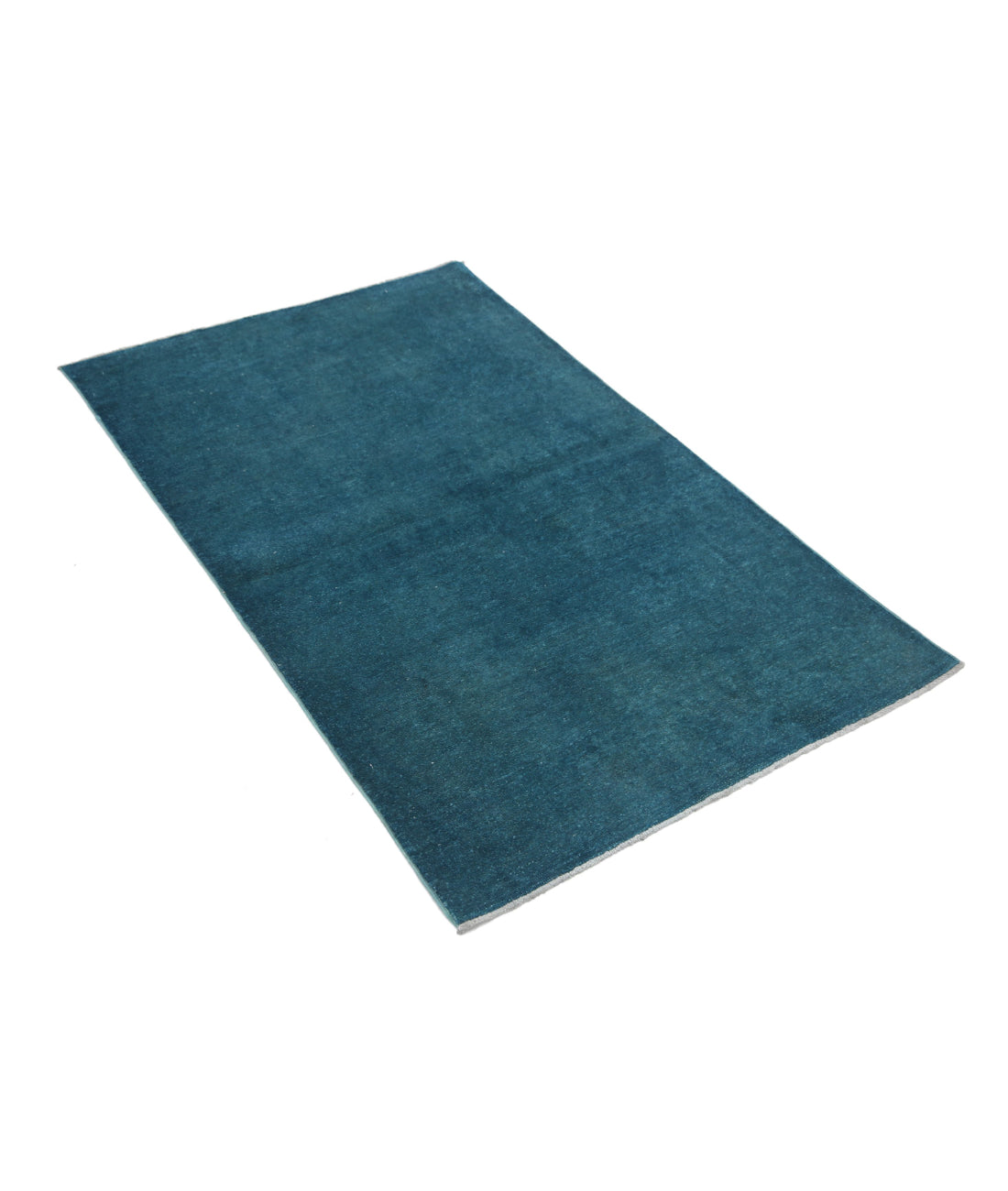 Hand Knotted Overdye Wool Rug - 3'0'' x 4'11'' 3'0'' x 4'11'' (90 X 148) / Teal / Teal