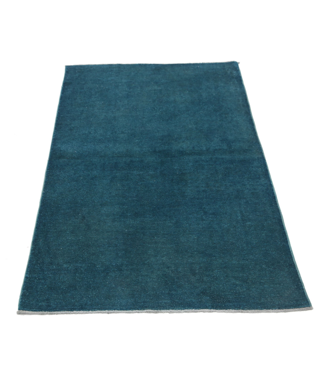 Hand Knotted Overdye Wool Rug - 3'0'' x 4'11'' 3'0'' x 4'11'' (90 X 148) / Teal / Teal