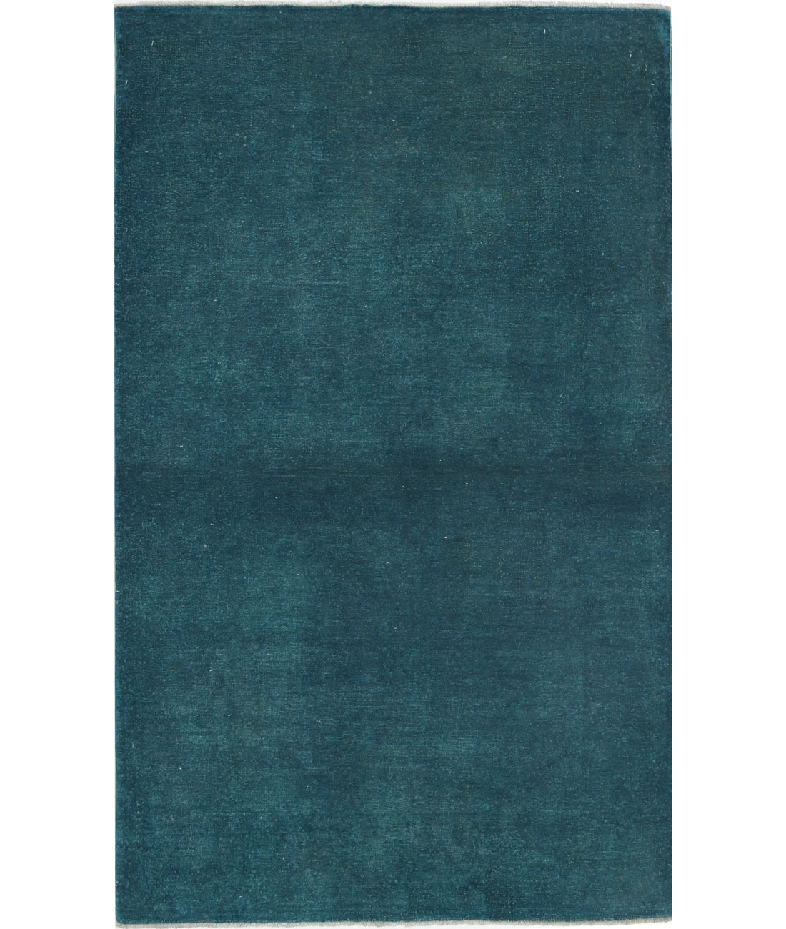 Hand Knotted Overdye Wool Rug - 3'0'' x 4'11'' 3'0'' x 4'11'' (90 X 148) / Teal / Teal