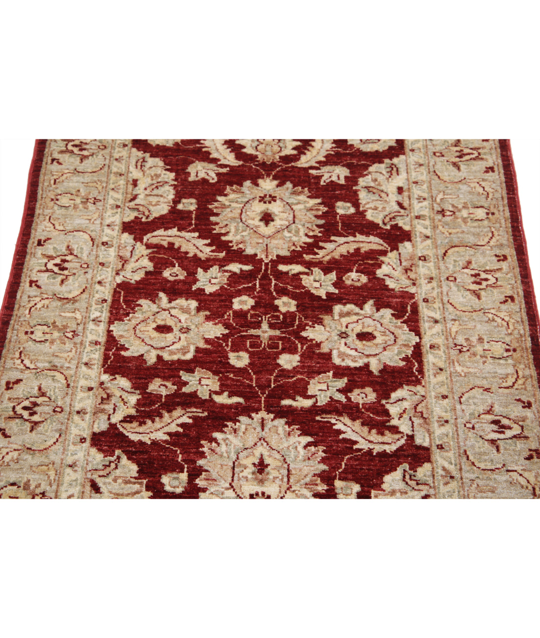 Hand Knotted Ziegler Farhan Wool Rug - 3'0'' x 4'7'' 3'0'' x 4'7'' (90 X 138) / Red / Ivory