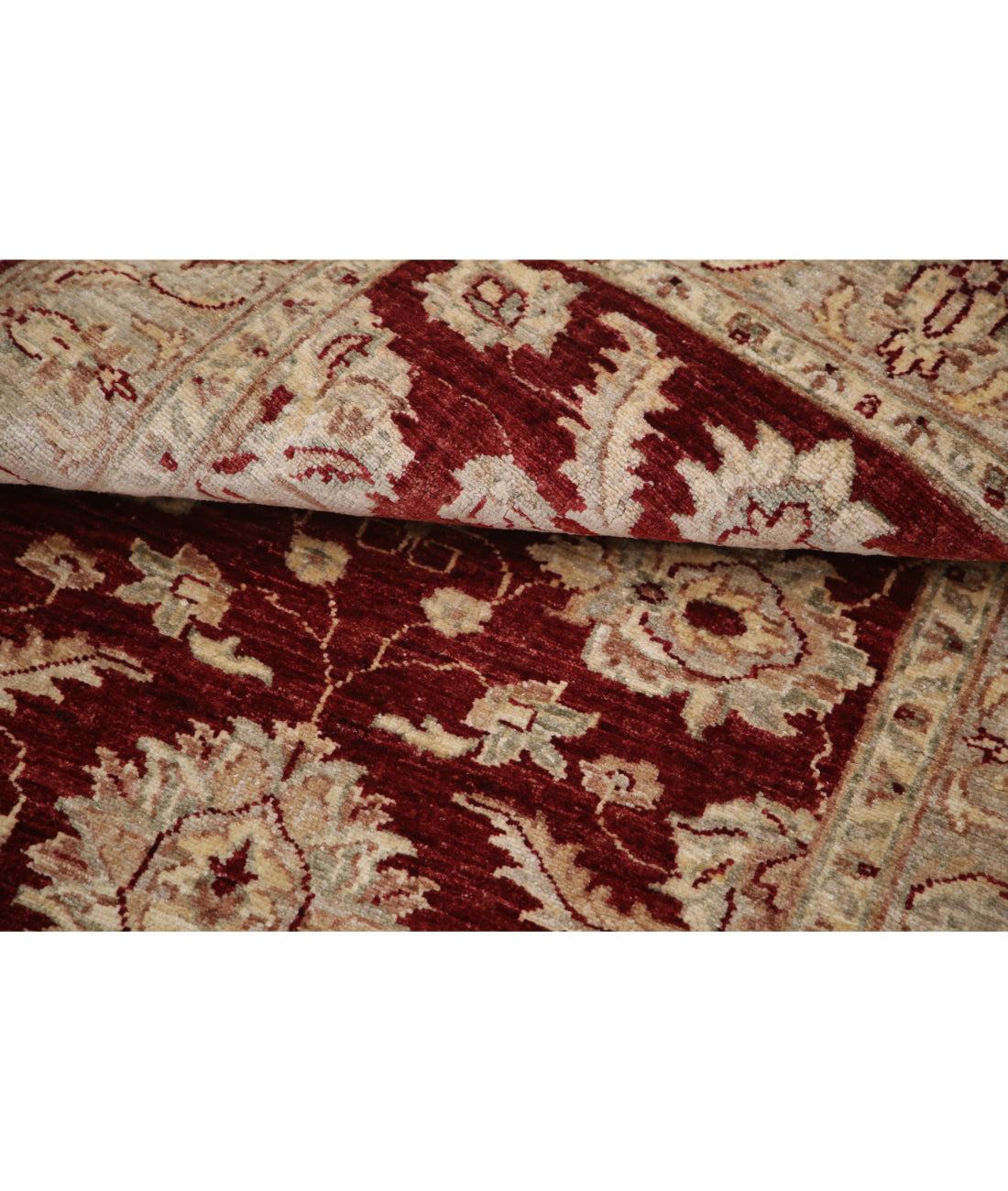 Hand Knotted Ziegler Farhan Wool Rug - 3'0'' x 4'7'' 3'0'' x 4'7'' (90 X 138) / Red / Ivory