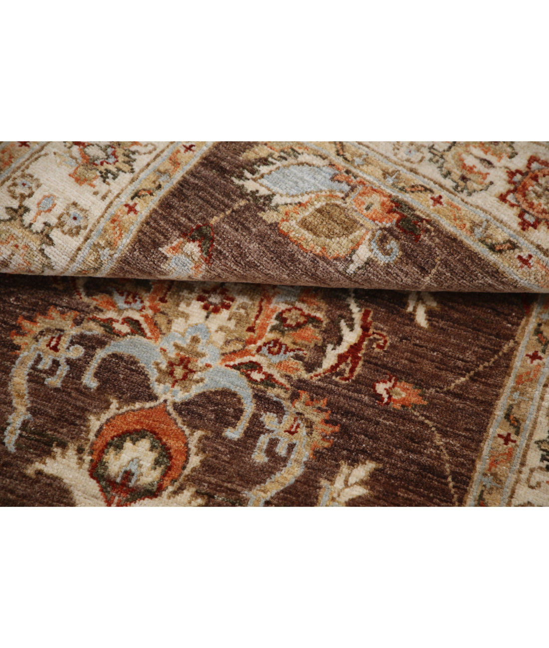 Hand Knotted Ziegler Farhan Wool Rug - 2'10'' x 4'9'' 2'10'' x 4'9'' (85 X 143) / Brown / Ivory