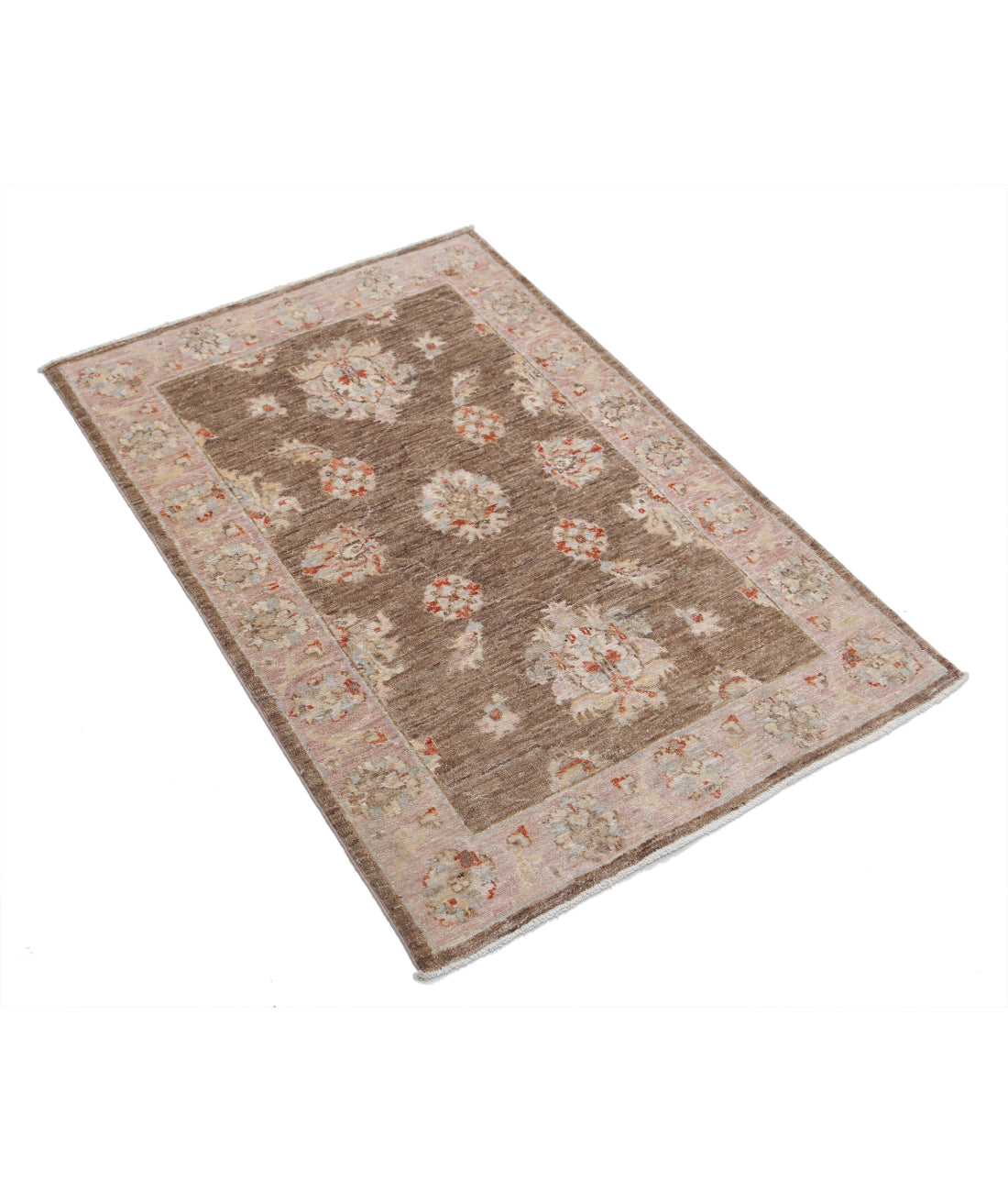 Hand Knotted Ziegler Farhan Wool Rug - 2'7'' x 3'9'' 2'7'' x 3'9'' (78 X 113) / Brown / Brown