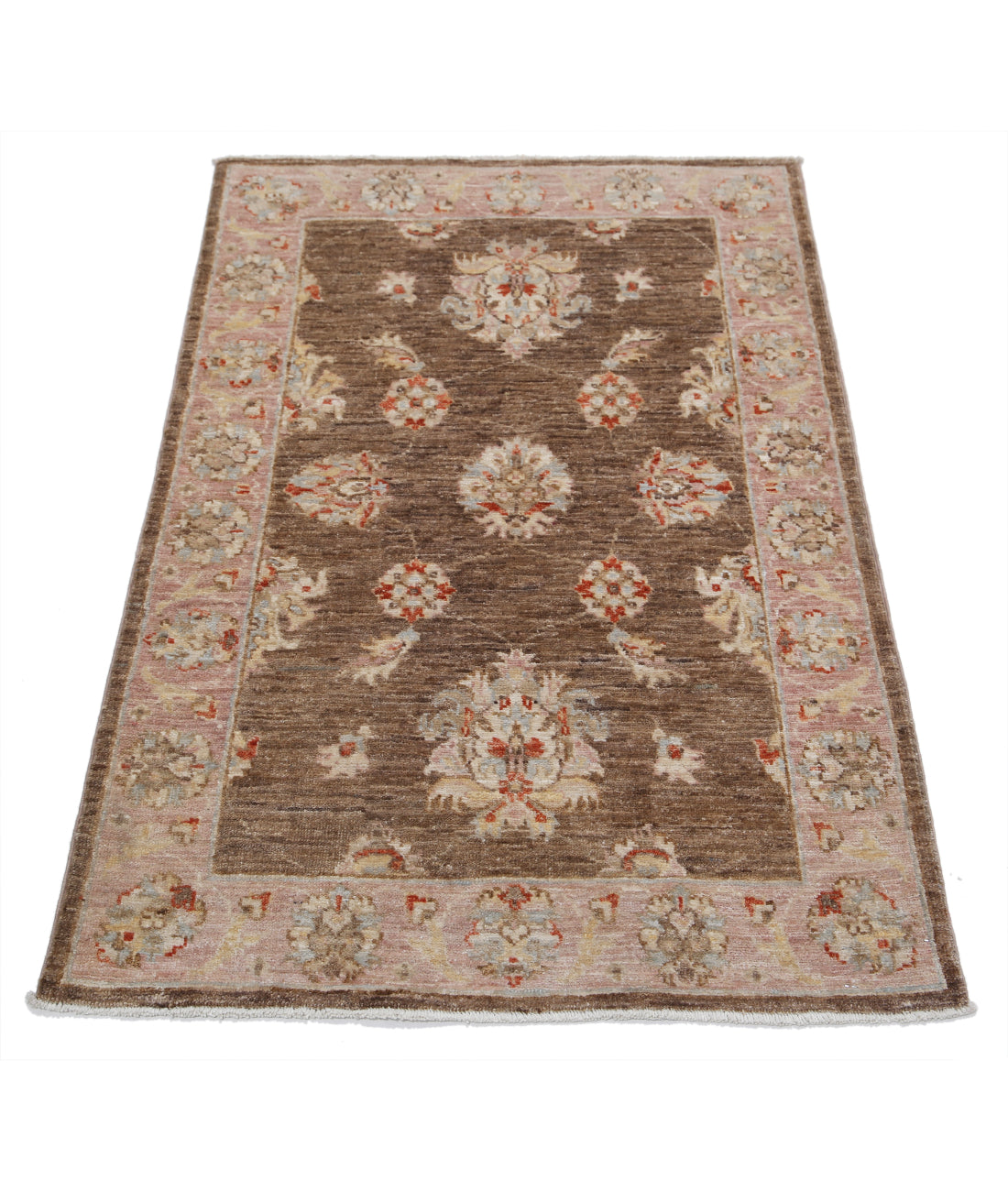 Hand Knotted Ziegler Farhan Wool Rug - 2'7'' x 3'9'' 2'7'' x 3'9'' (78 X 113) / Brown / Brown