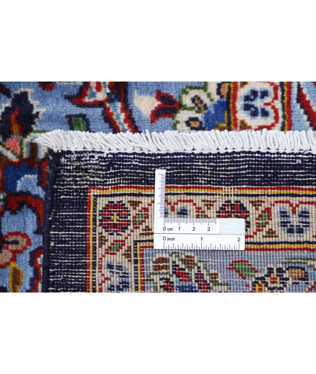 Hand Knotted Persian Kashan Wool Rug - 9'9'' x 13'8'' 9'9'' x 13'8'' (293 X 410) / Blue / Blue