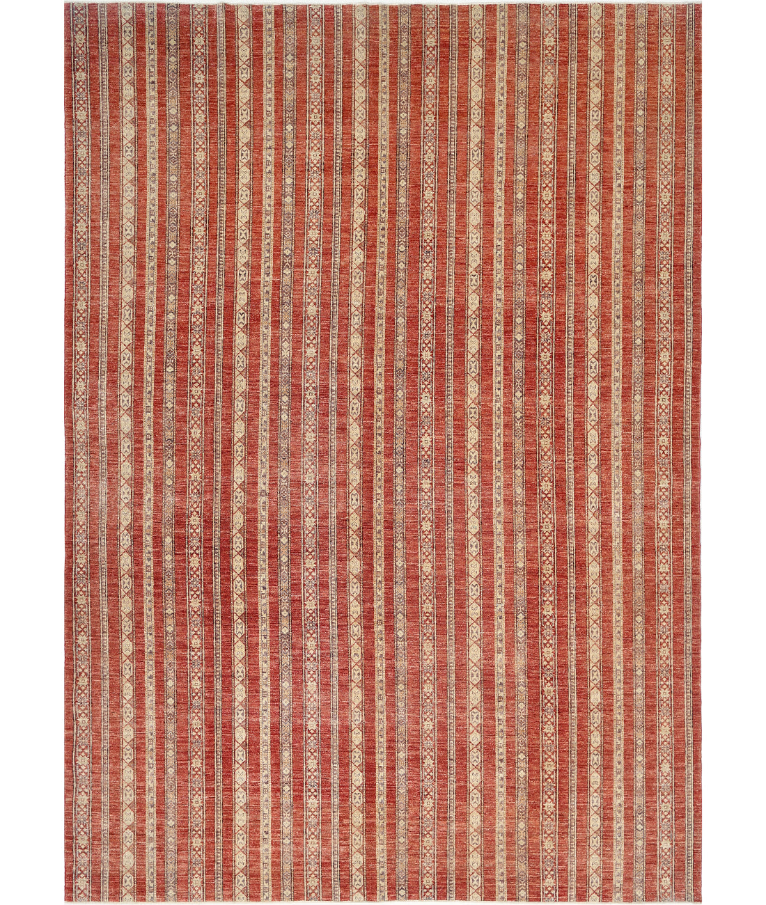 Hand Knotted Shaal Wool Rug - 9&#39;10&#39;&#39; x 13&#39;7&#39;&#39; 9&#39;10&#39;&#39; x 13&#39;7&#39;&#39; (295 X 408) / Red / Red
