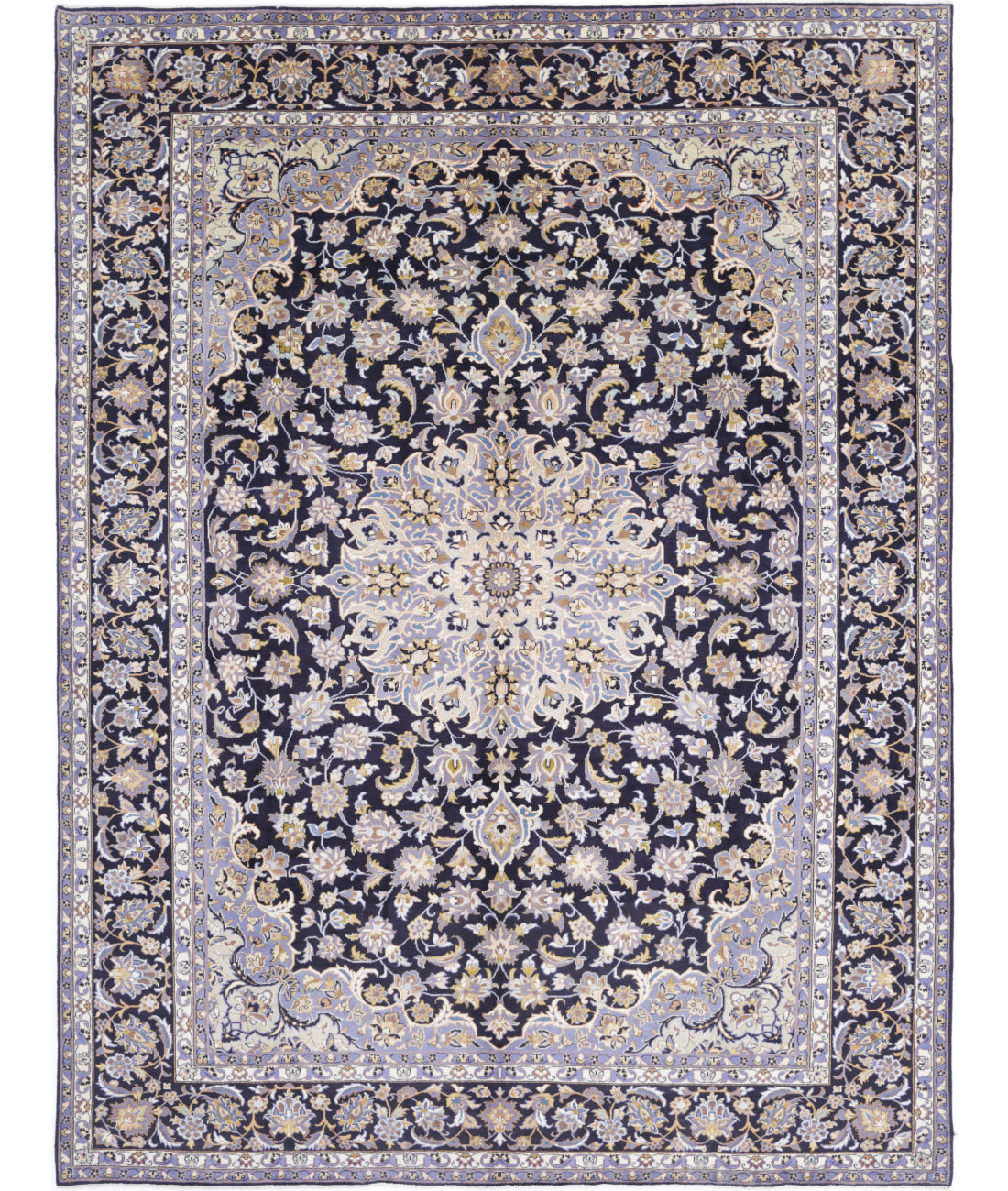 Hand Knotted Oriental Kashan Wool Rug - 9'7'' x 12'8''