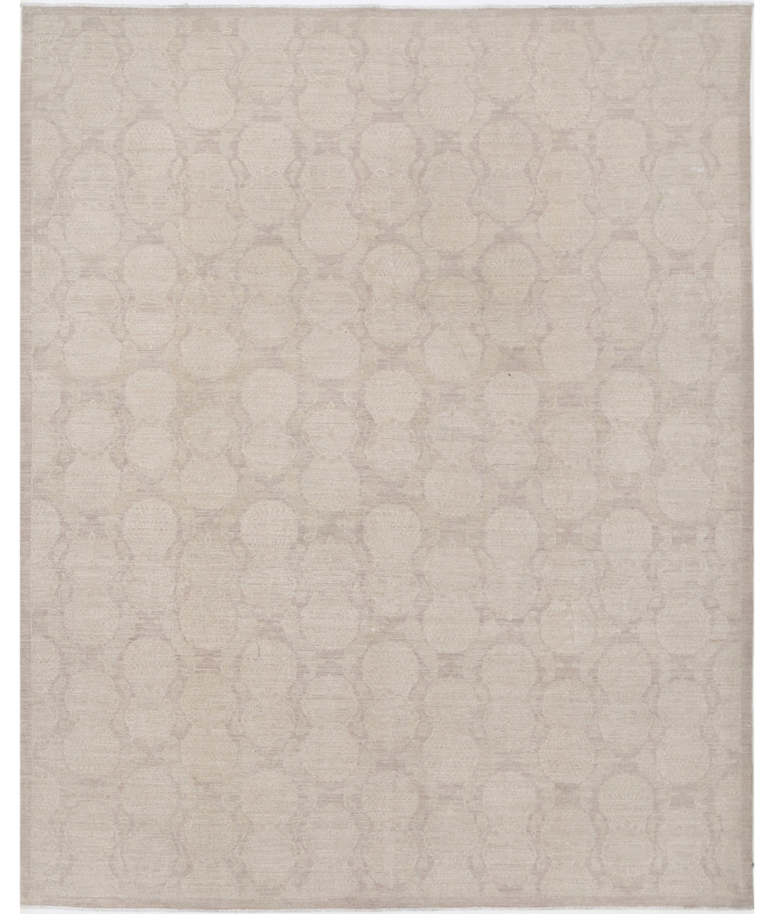 Hand Knotted Ikat Wool Rug - 8'10'' x 11'1'' 8'10'' x 11'1'' (265 X 333) / Grey / Pink