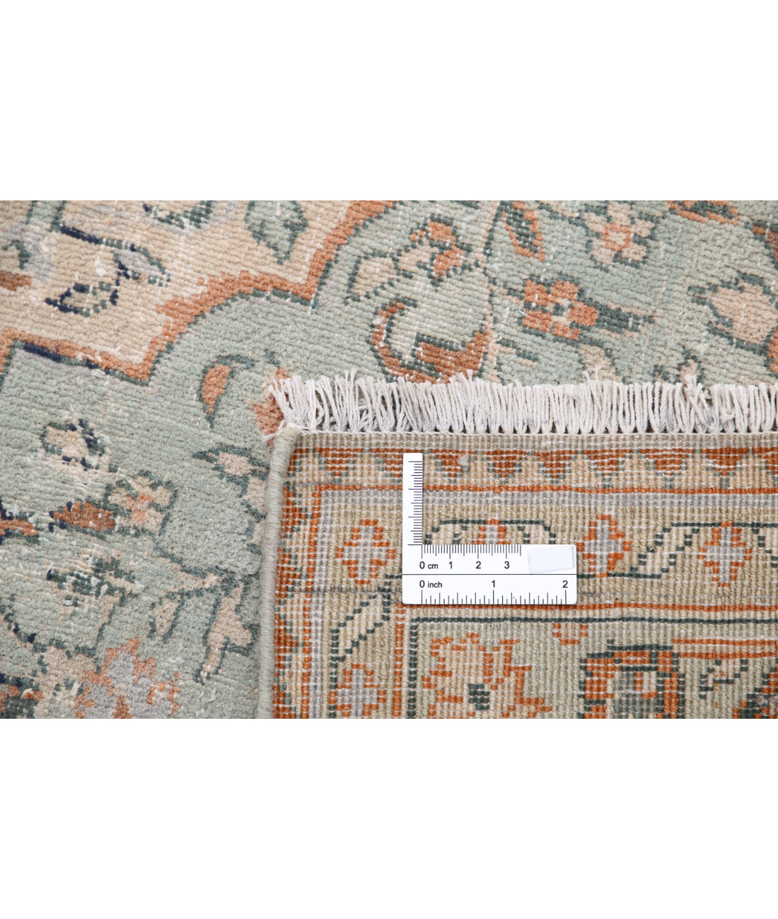 Hand Knotted Vintage Persian Kashan Wool Rug - 9'6'' x 13'2'' 9'6'' x 13'2'' (285 X 395) / Ivory / Ivory