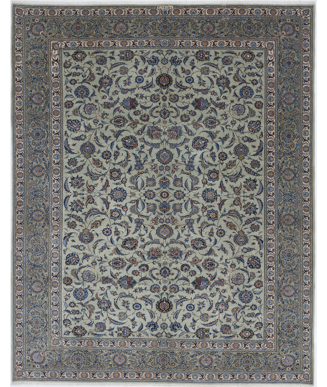 Hand Knotted Oriental Kashan Wool Rug - 9'11'' x 11'6''