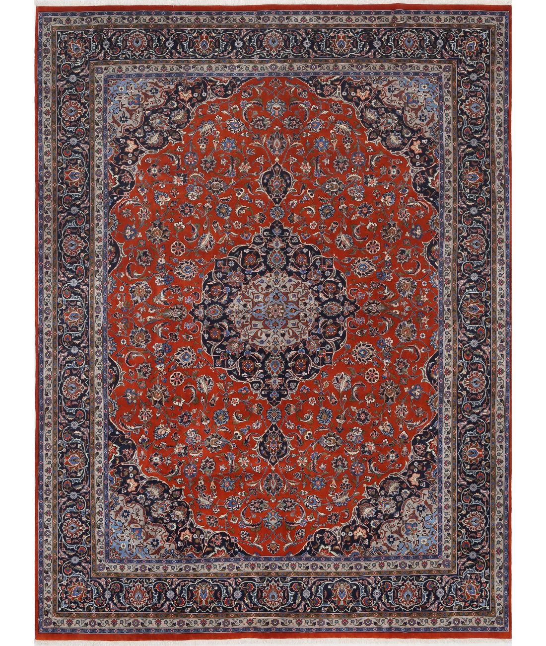 Hand Knotted Oriental Tabriz Wool Rug - 9'8'' x 12'10''