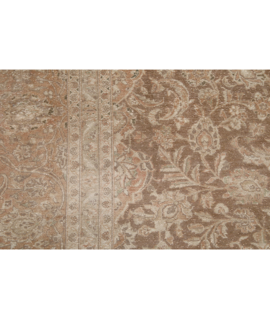 Hand Knotted Vintage Persian Kashan Wool Rug - 9'5'' x 13'3'' 9'5'' x 13'3'' (283 X 398) / Brown / Red