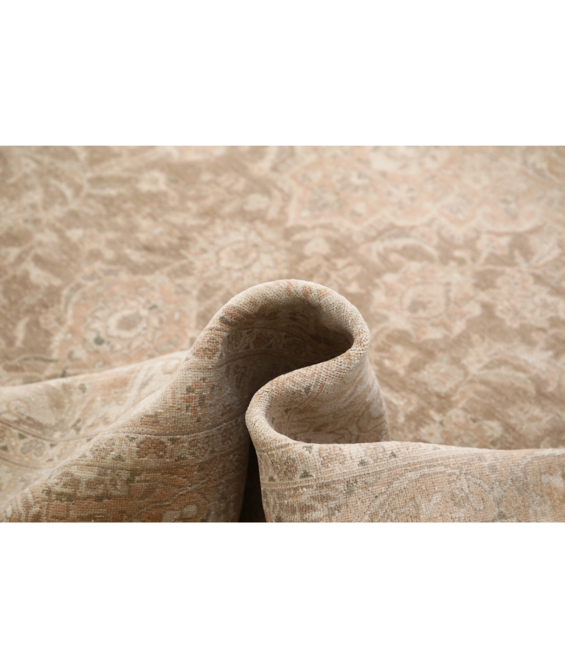 Hand Knotted Vintage Persian Kashan Wool Rug - 9'5'' x 13'3'' 9'5'' x 13'3'' (283 X 398) / Brown / Red