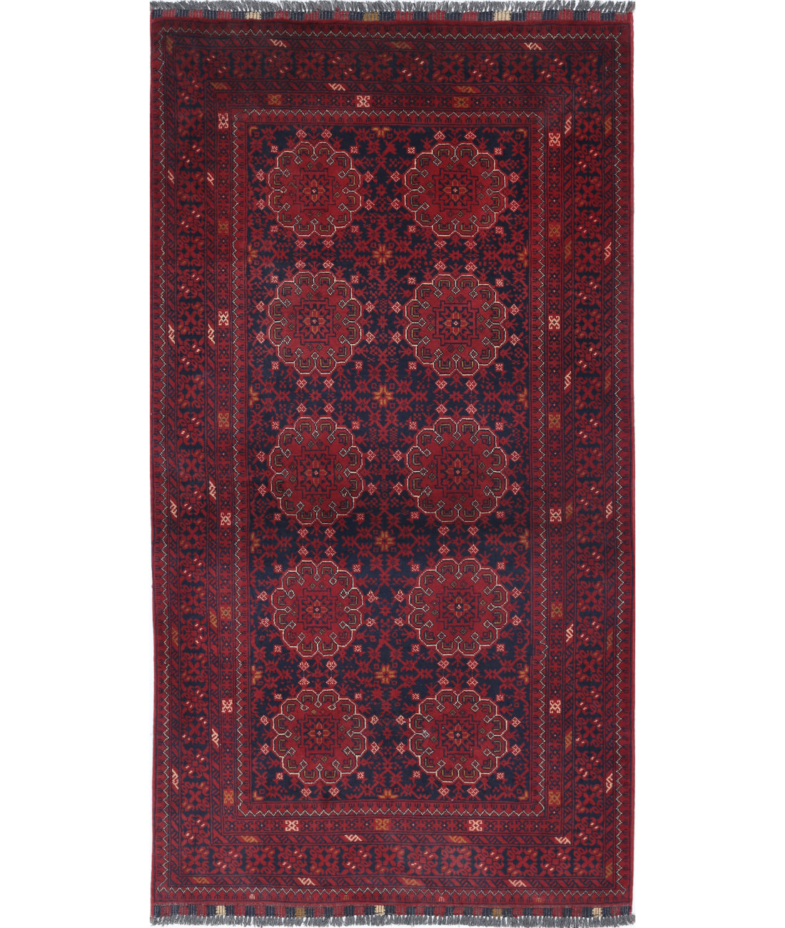 Hand Knotted Afghan Khamyab Wool Rug - 3'4'' x 6'2''