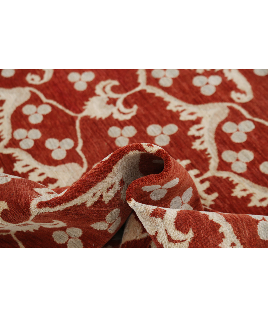 Hand Knotted Artemix Wool Rug - 9'4'' x 12'1'' 9'4'' x 12'1'' (280 X 363) / Red / Grey