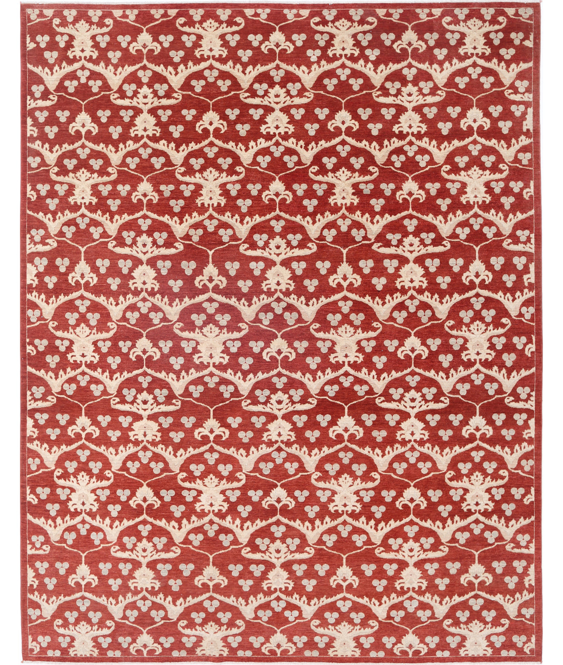 Hand Knotted Artemix Wool Rug - 9&#39;4&#39;&#39; x 12&#39;1&#39;&#39; 9&#39;4&#39;&#39; x 12&#39;1&#39;&#39; (280 X 363) / Red / Grey