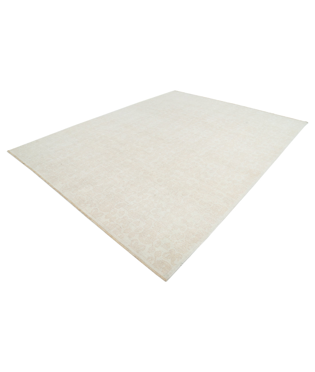 Hand Knotted Artemix Wool Rug - 9'0'' x 11'8'' 9'0'' x 11'8'' (270 X 350) / Ivory / Taupe