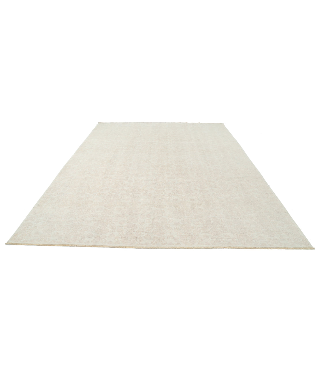 Hand Knotted Artemix Wool Rug - 9'0'' x 11'8'' 9'0'' x 11'8'' (270 X 350) / Ivory / Taupe