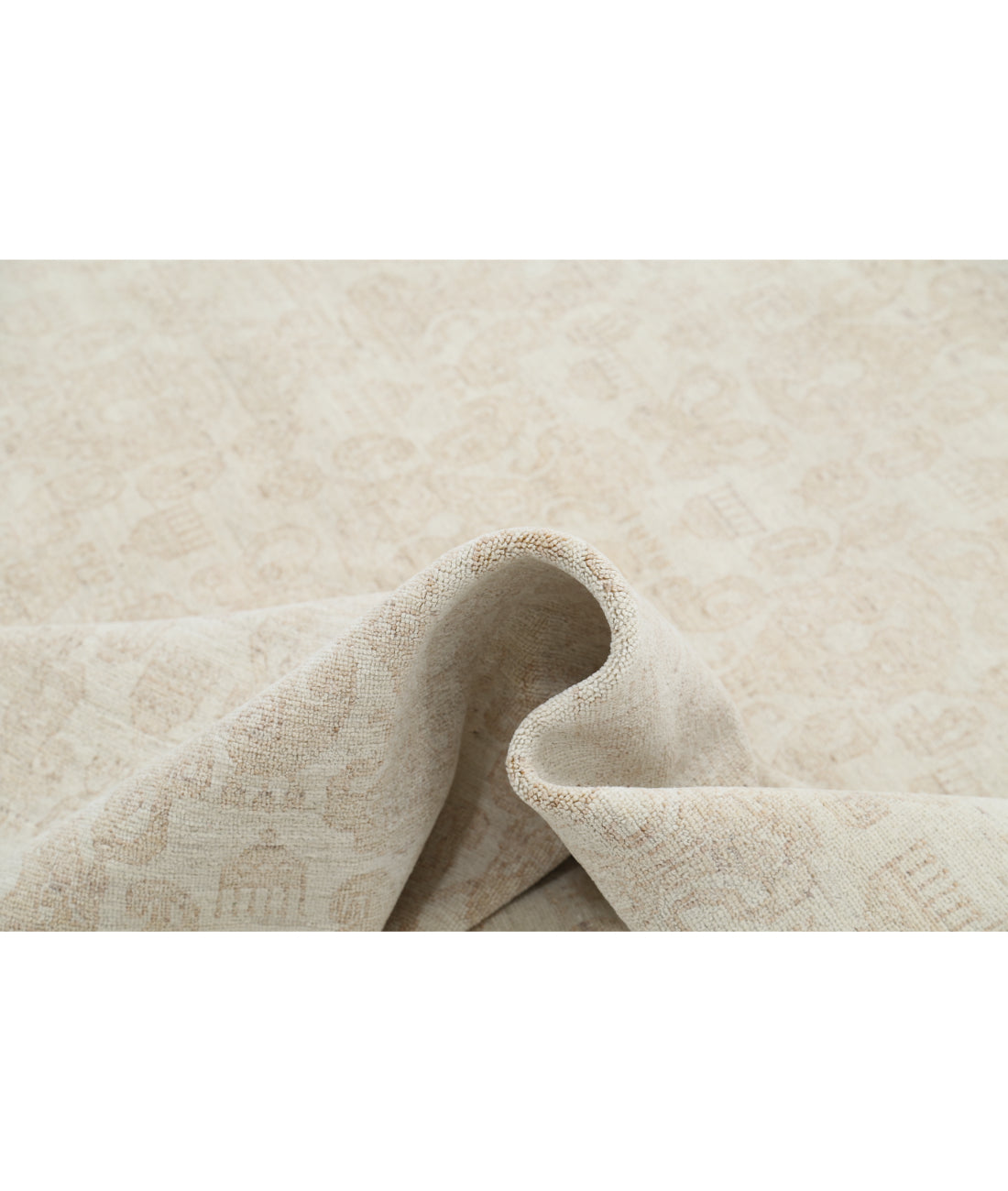 Hand Knotted Artemix Wool Rug - 9'0'' x 11'8'' 9'0'' x 11'8'' (270 X 350) / Ivory / Taupe