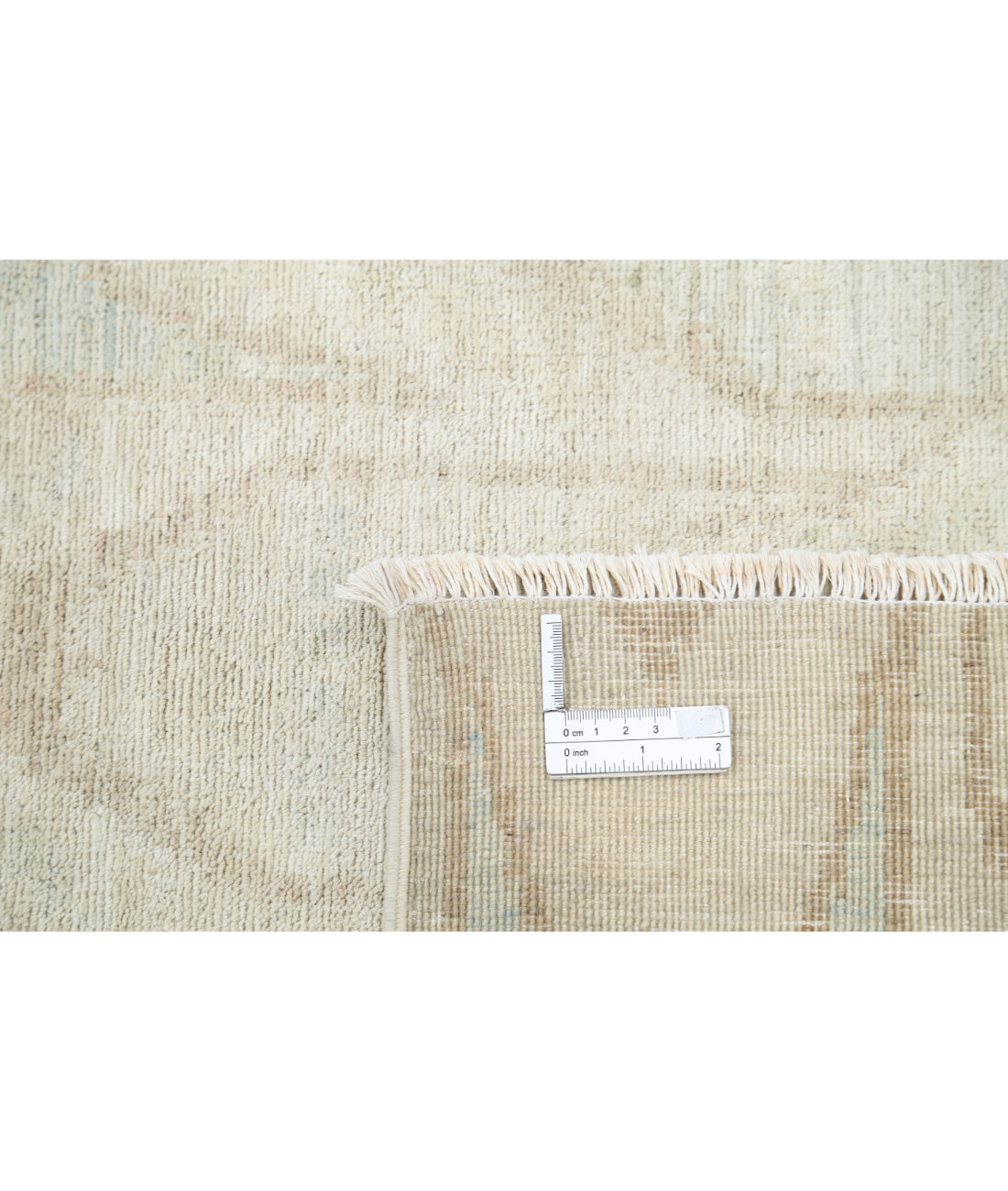 Hand Knotted Ikat Wool Rug - 7'9'' x 9'4'' 7'9'' x 9'4'' (233 X 280) / Ivory / Blue