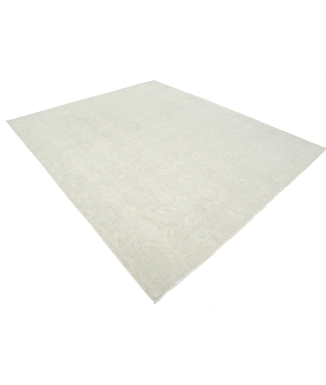 Hand Knotted Ikat Wool Rug - 8'0'' x 9'7'' 8'0'' x 9'7'' (240 X 288) / Ivory / Taupe