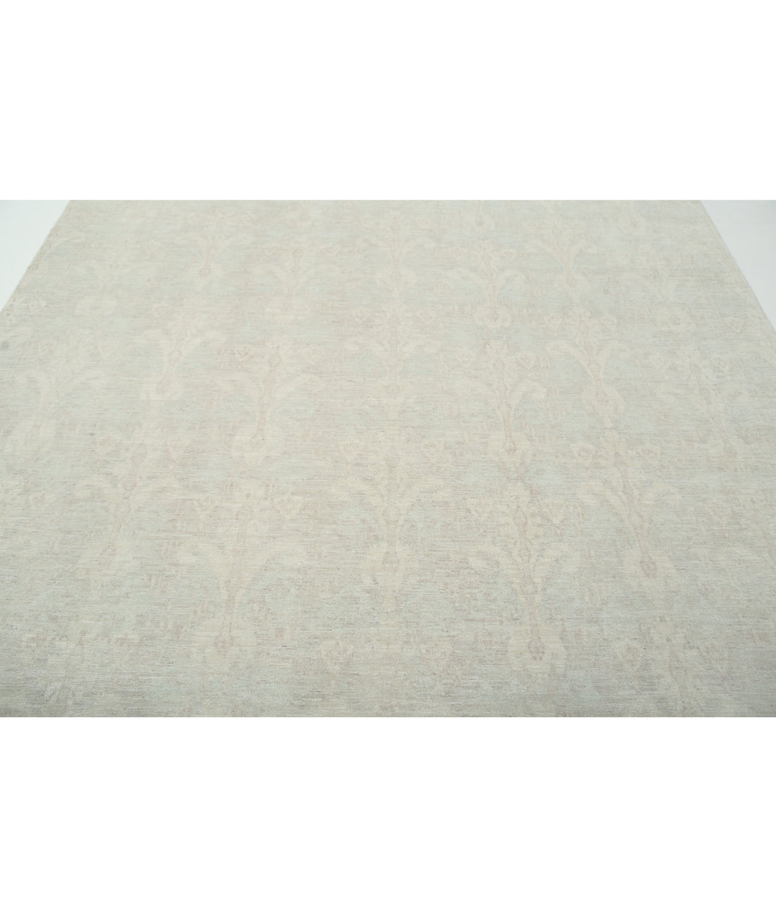 Hand Knotted Ikat Wool Rug - 8'0'' x 9'7'' 8'0'' x 9'7'' (240 X 288) / Ivory / Taupe