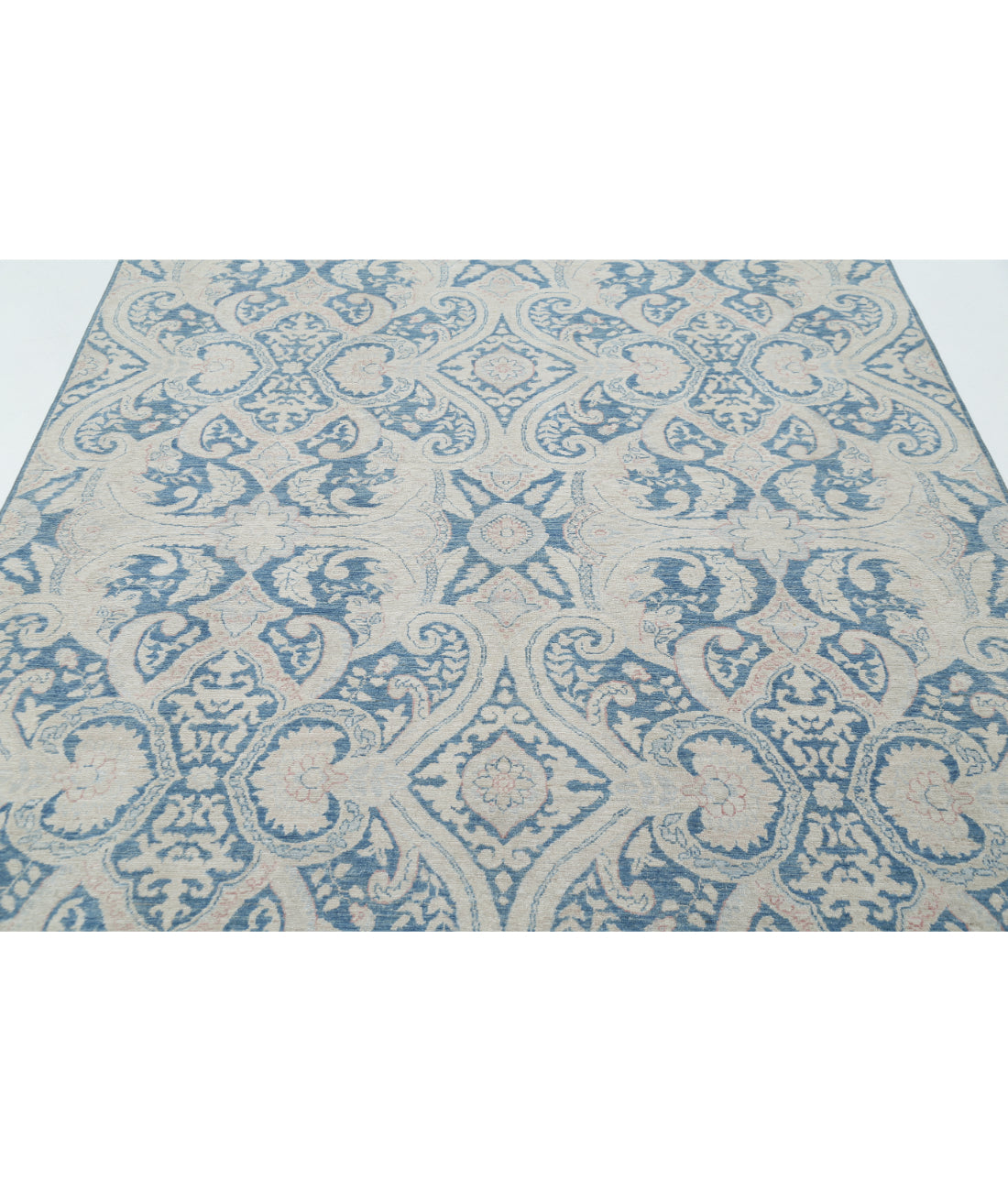 Hand Knotted Artemix Wool Rug - 6'0'' x 7'11'' 6'0'' x 7'11'' (180 X 238) / Blue / Ivory