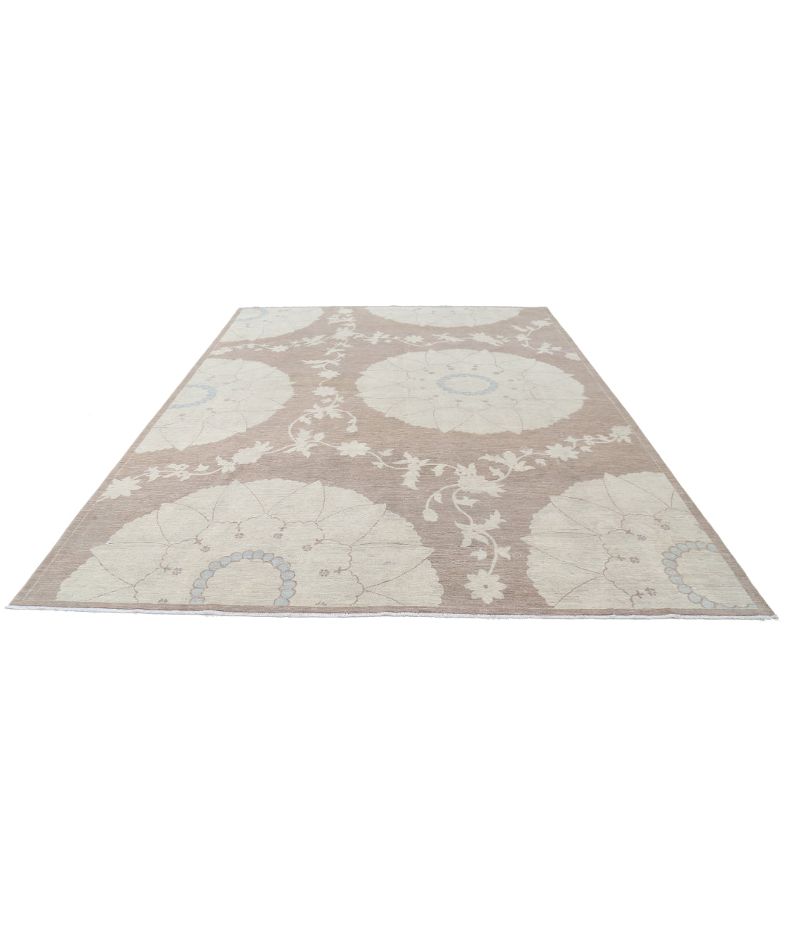 Hand Knotted Artemix Wool Rug - 8'10'' x 11'9'' 8'10'' x 11'9'' (265 X 353) / Taupe / Ivory