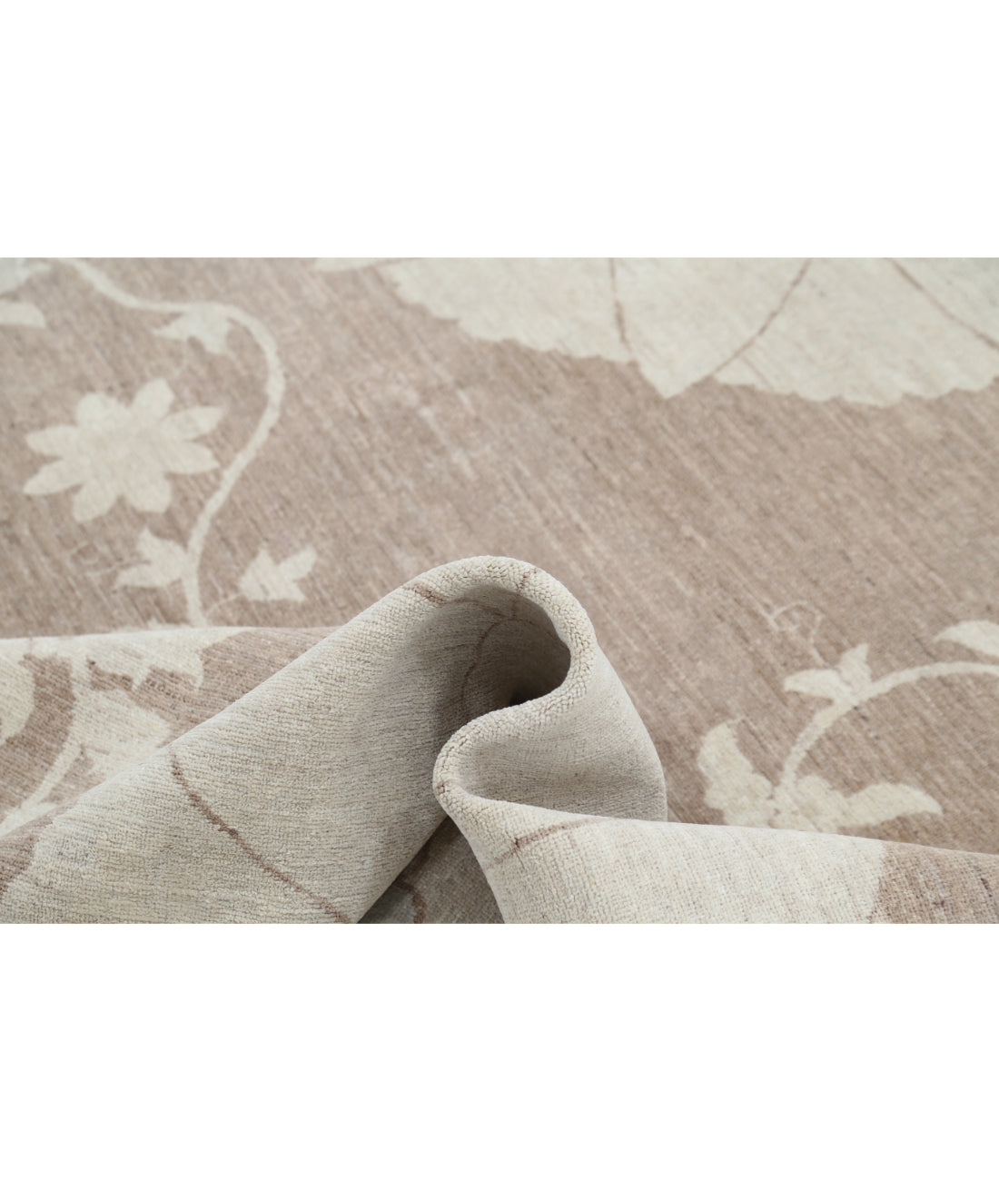 Hand Knotted Artemix Wool Rug - 8'10'' x 11'9'' 8'10'' x 11'9'' (265 X 353) / Taupe / Ivory