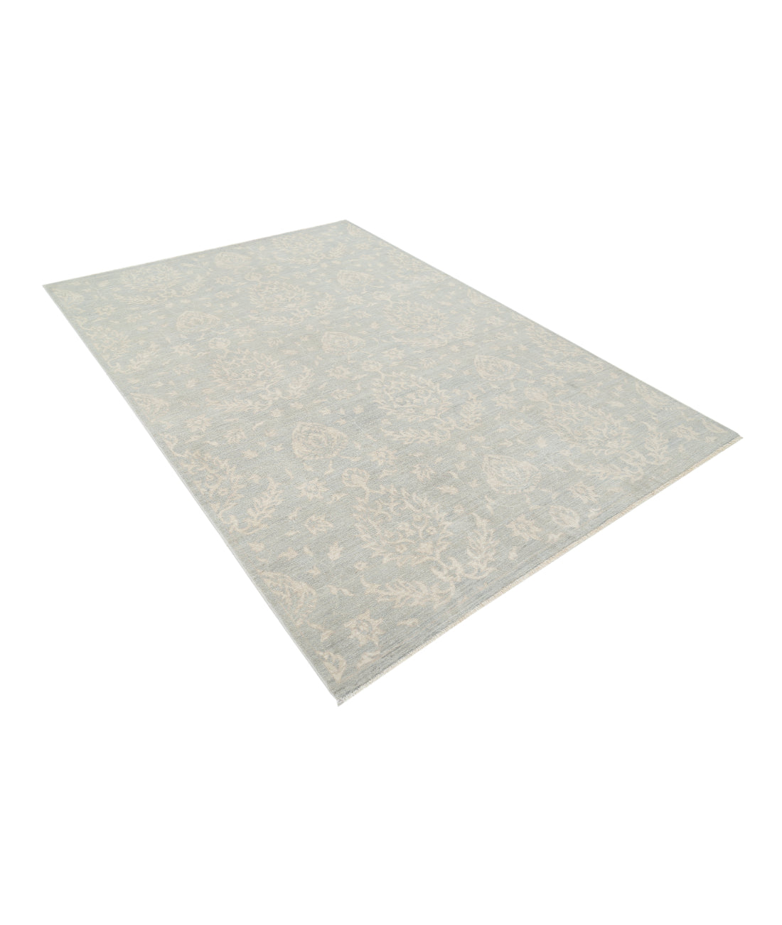 Hand Knotted Artemix Wool Rug - 6'0'' x 8'8'' 6'0'' x 8'8'' (180 X 260) / Blue / Ivory