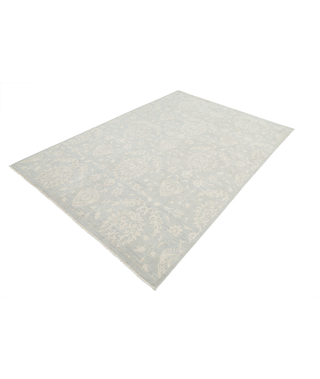 Hand Knotted Artemix Wool Rug - 6'0'' x 8'8'' 6'0'' x 8'8'' (180 X 260) / Blue / Ivory