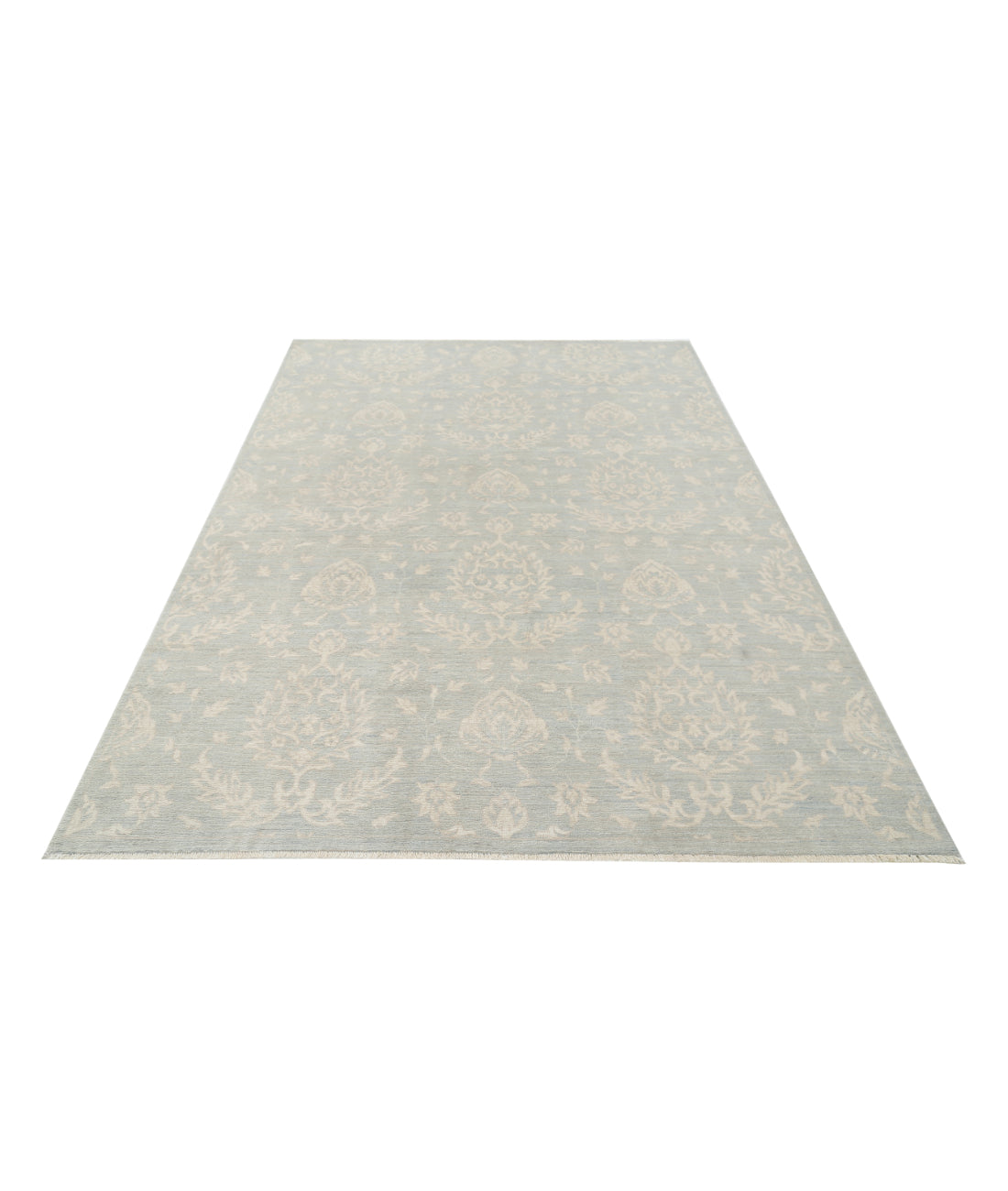 Hand Knotted Artemix Wool Rug - 6'0'' x 8'8'' 6'0'' x 8'8'' (180 X 260) / Blue / Ivory