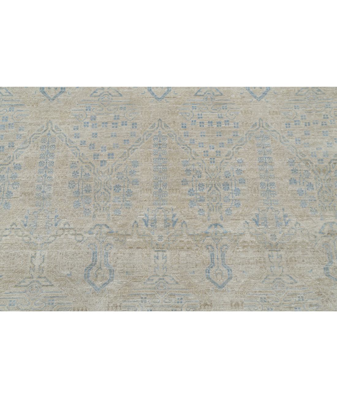 Hand Knotted Fine Artemix Wool Rug - 12'5'' x 17'8'' 12'5'' x 17'8'' (373 X 530) / Beige / Blue