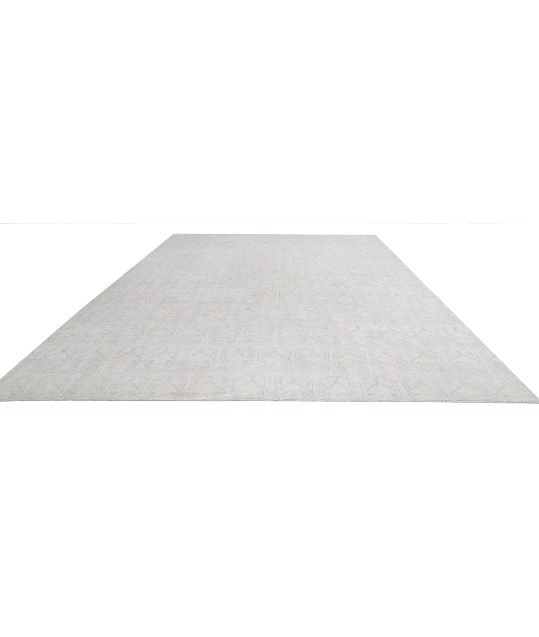 Hand Knotted Fine Artemix Wool Rug - 12'11'' x 17'2'' 12'11'' x 17'2'' (388 X 515) / Ivory / Blue