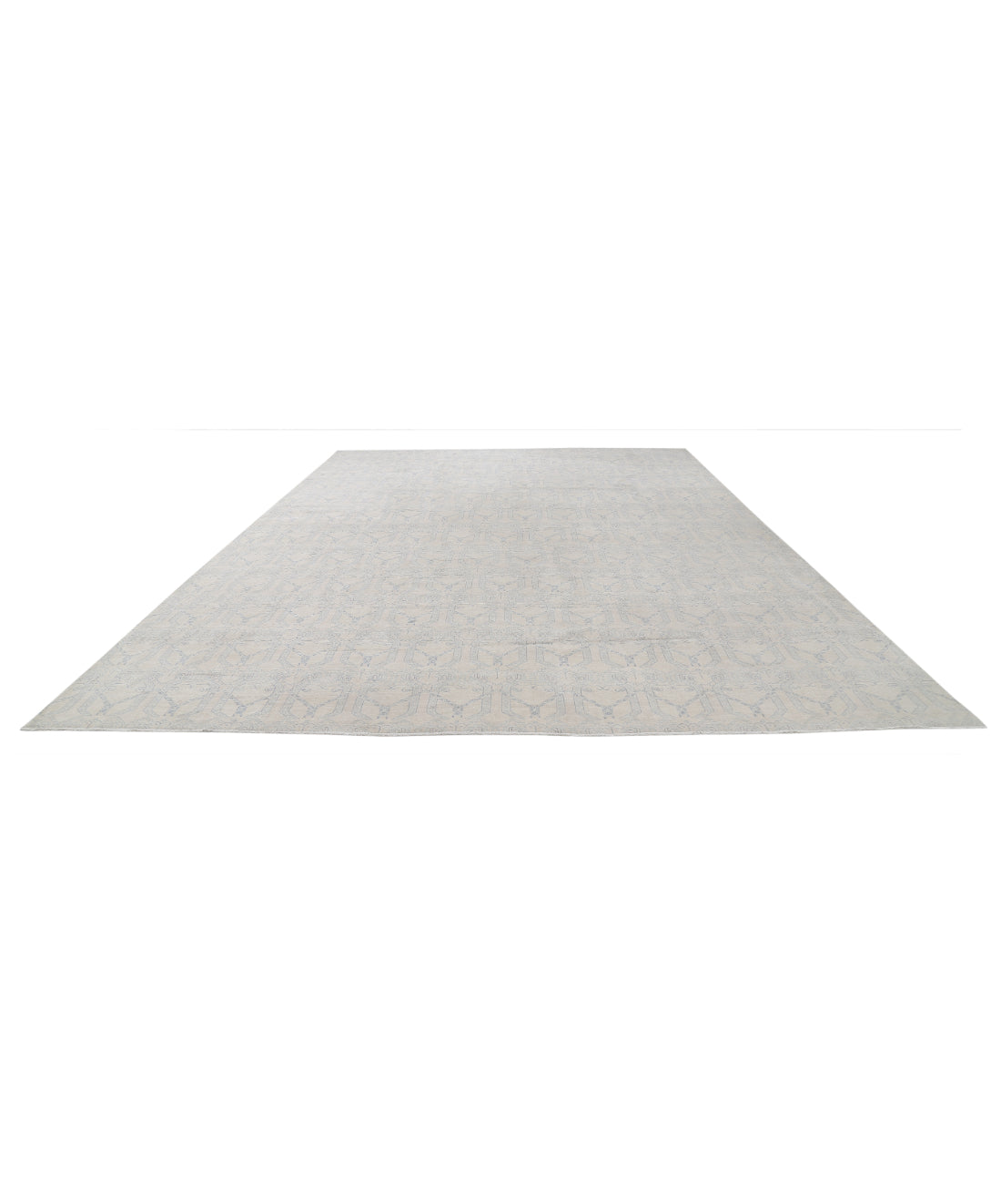 Hand Knotted Fine Artemix Wool Rug - 12'11'' x 17'2'' 12'11'' x 17'2'' (388 X 515) / Ivory / Blue