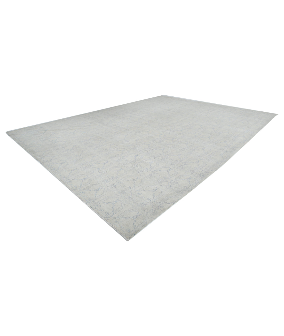Hand Knotted Fine Artemix Wool Rug - 12'11'' x 17'2'' 12'11'' x 17'2'' (388 X 515) / Ivory / Blue
