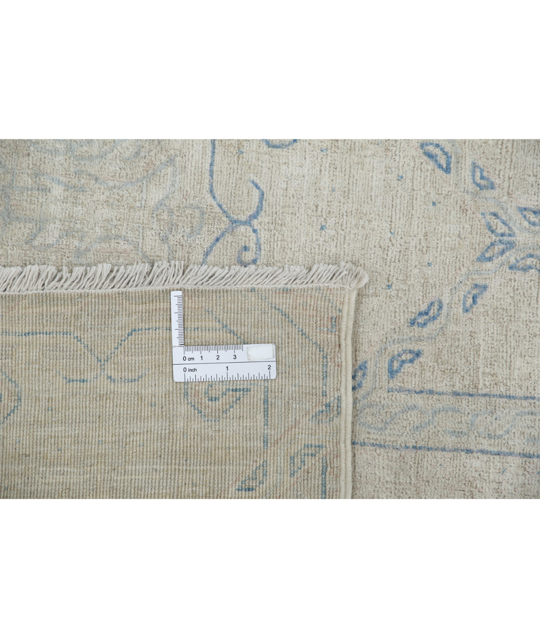 Hand Knotted Fine Artemix Wool Rug - 12'11'' x 17'2'' 12'11'' x 17'2'' (388 X 515) / Ivory / Blue