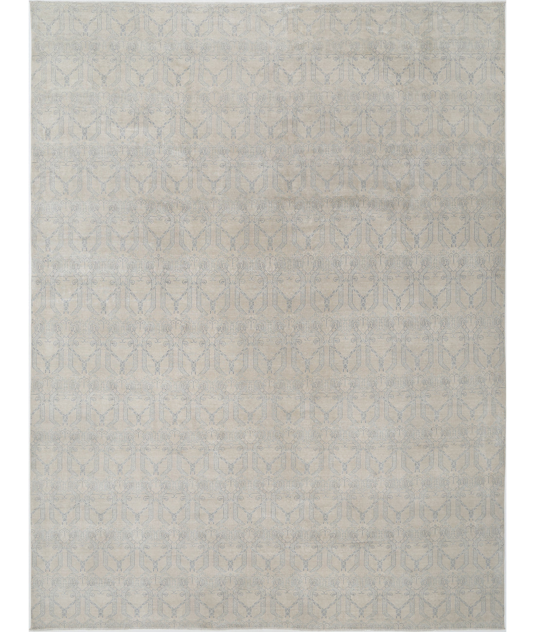 Hand Knotted Fine Artemix Wool Rug - 12'11'' x 17'2'' 12'11'' x 17'2'' (388 X 515) / Ivory / Blue