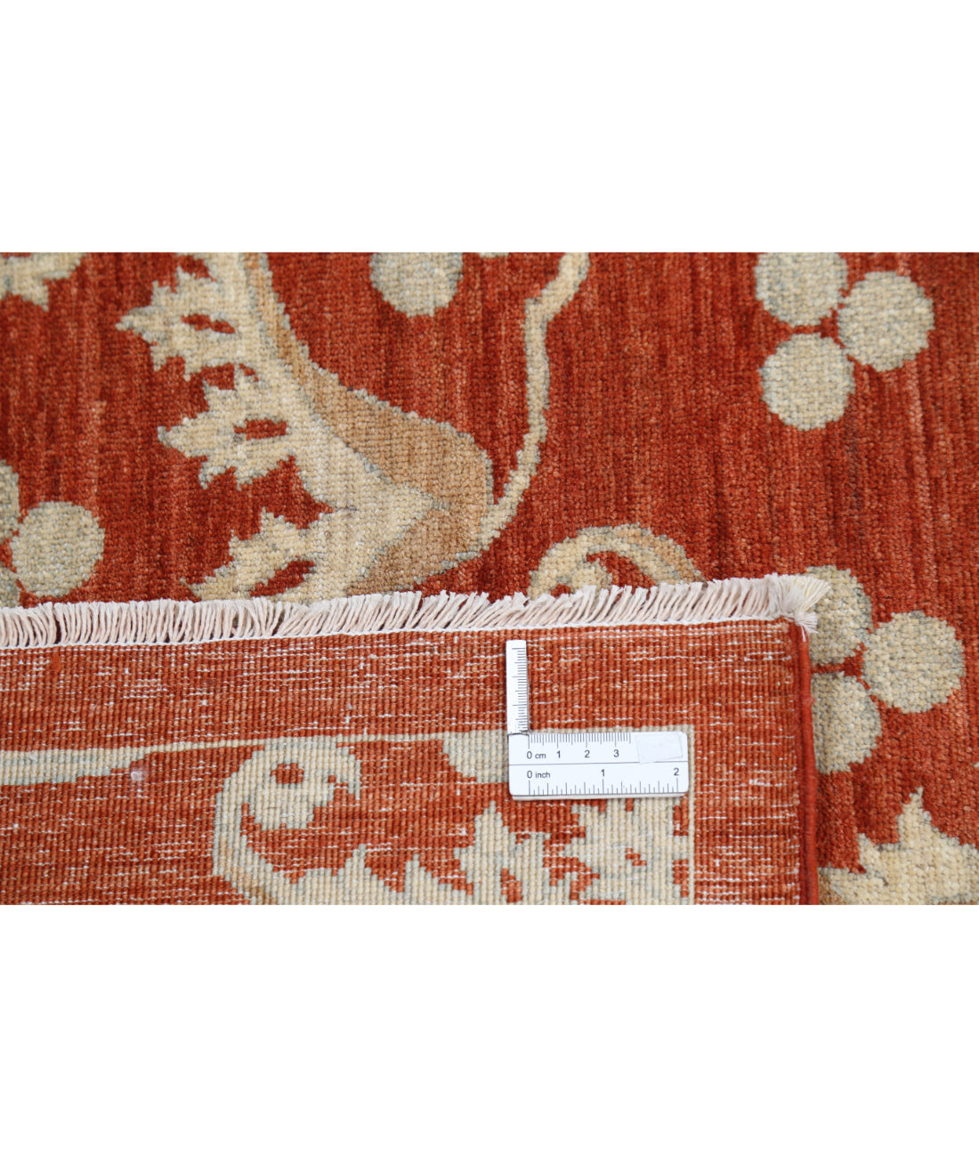 Hand Knotted Fine Artemix Wool Rug - 9'8'' x 13'3'' 9'8'' x 13'3'' (290 X 398) / Rust / Ivory