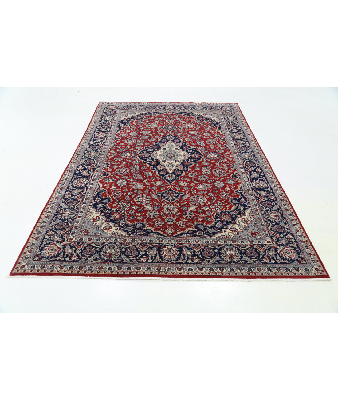 Hand Knotted Heritage Fine Persian Style Wool Rug - 6'0'' x 8'11'' 6' 0" X 8' 11" (183 X 272) / Red / Blue