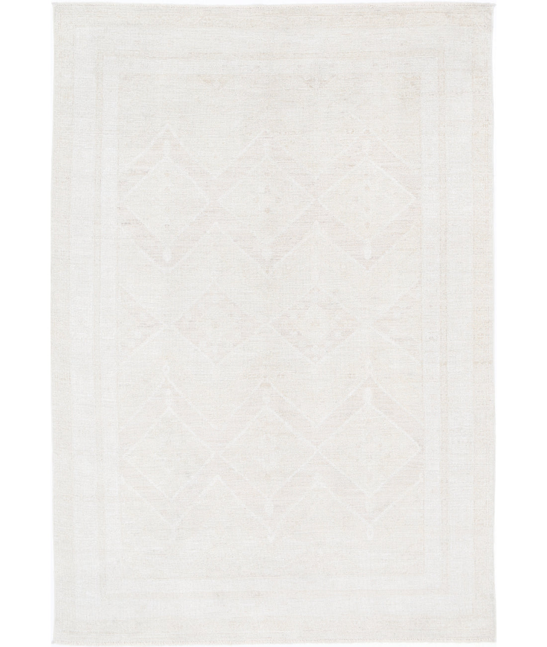 Hand Knotted Oushak Wool Rug - 5'11'' x 8'10''