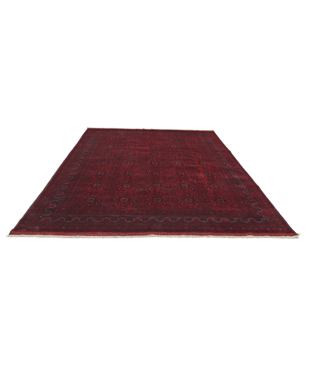 Hand Knotted Afghan Beljik Wool Rug - 8'2'' x 10'10'' 8'2'' x 10'10'' (245 X 325) / Red / Red